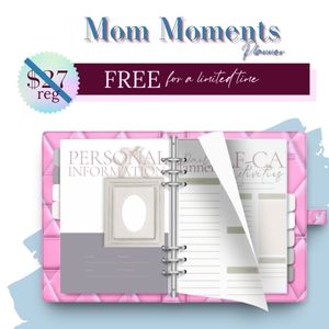 Picture of Mom Moments Planner in a binder