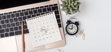 Image of laptop and calendar